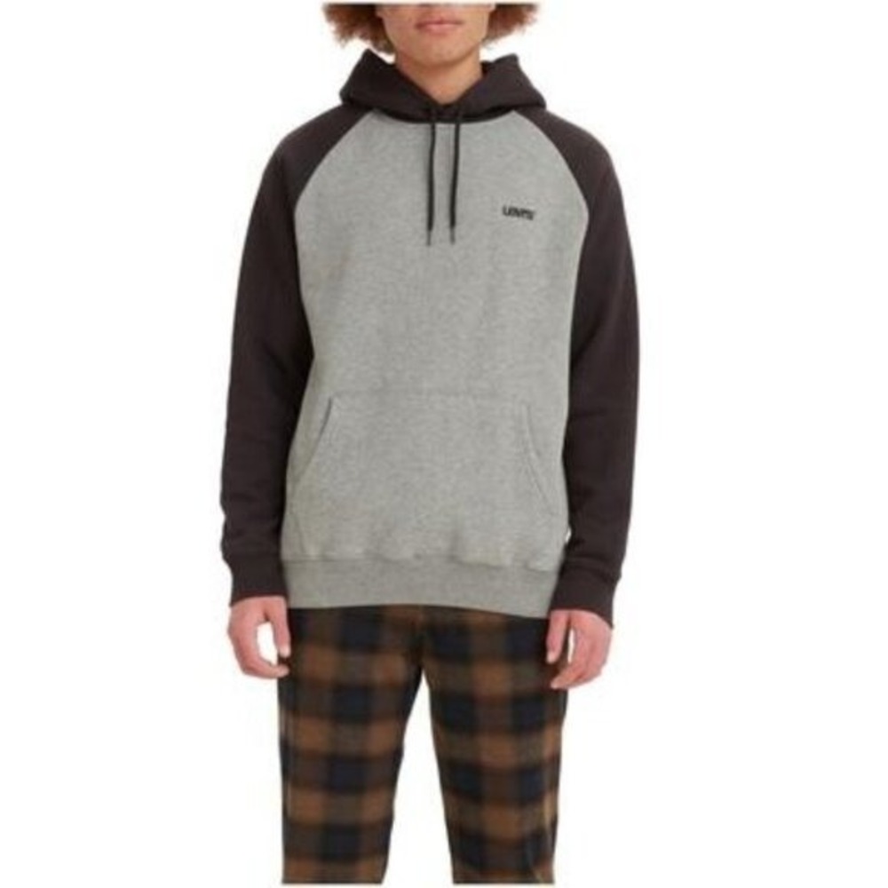Levi's Men's Relaxed Fit Hoodie Pullover Sweatshirt, Gray Black, Size S, NWT